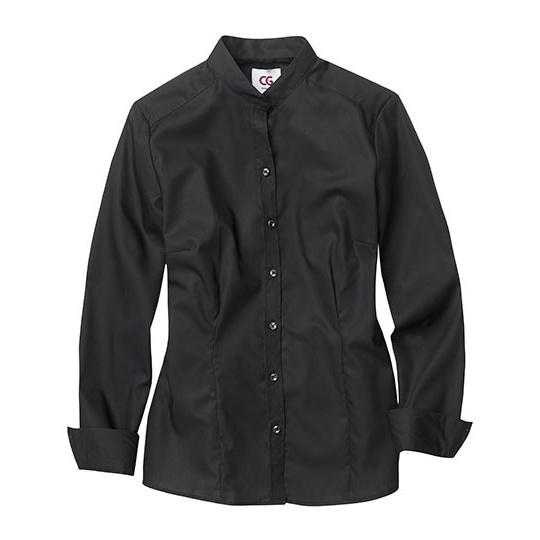 Bluzka Damska Slim Fit Ze Stójką Strecz CGW590 - Black