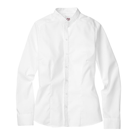 Damska bluzka slim ze stójką CGW590 - White