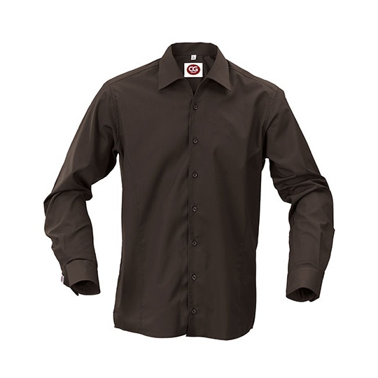 Koszula męska slim fit CGW630 - Chocolate