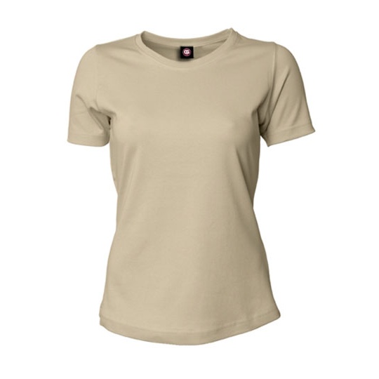 T-shirt Damski Slim Bawelna Poliester CGW9525 - Natural