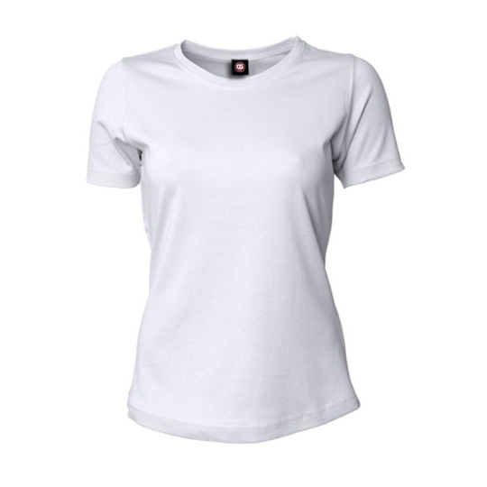 T-shirt Damski Slim Bawelna Poliester CGW9525 - White