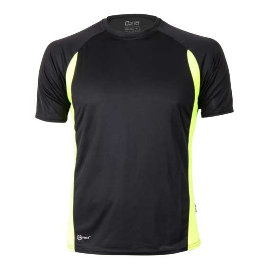 Koszulka Sportowa Slim Siatka DRYPOWER CN110 - Black & Neon Yellow
