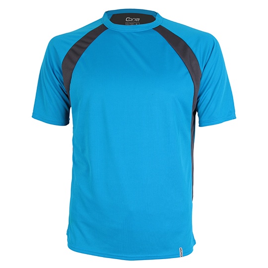 Koszulka Sportowa Krotki Rekaw Mikropoliester Oddychajaca CN140 - Azure Blue & Anthracite