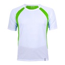 Koszulka Sportowa Krotki Rekaw Mikropoliester Oddychajaca CN140 - White & Lime