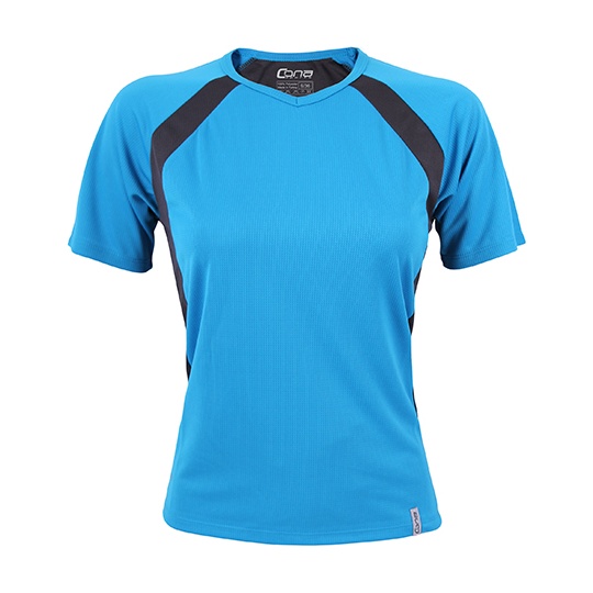 Koszulka Damska Sportowa Oddychajaca CN150 - Azure Blue & Anthracite