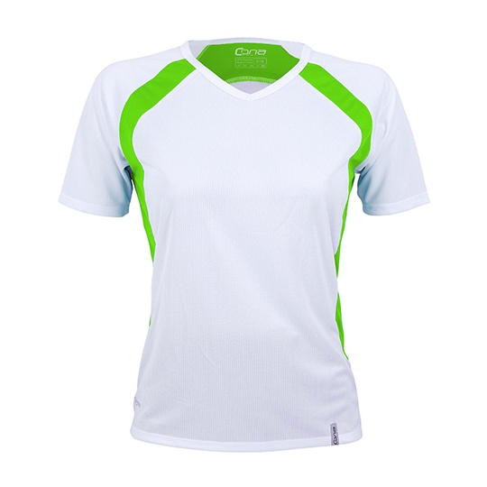Koszulka Damska Sportowa Oddychajaca CN150 - White & Lime