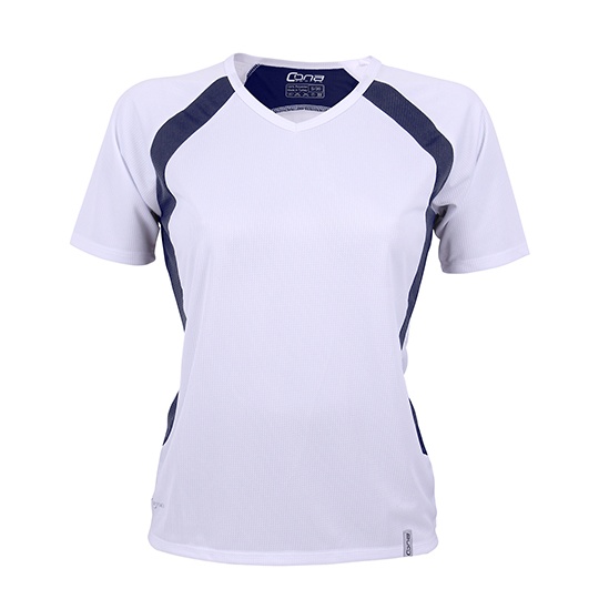 Koszulka Damska Sportowa Oddychająca CN150 - White & Navy