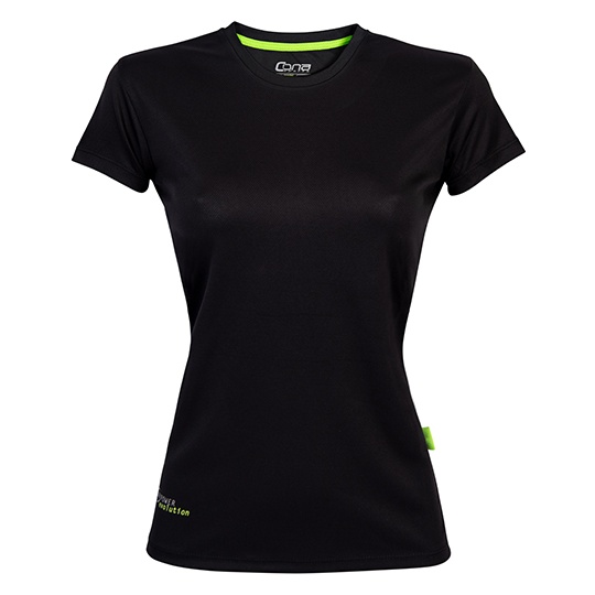 Koszulka Damska Slim Fit Funkcyjna Recyklingowana CN170 - Black