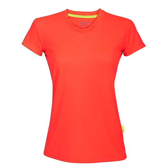 Koszulka Damska Slim Fit Funkcyjna Recyklingowana CN170 - Neon Coral