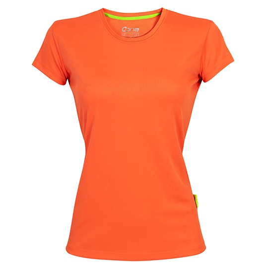 Koszulka Damska Slim Fit Funkcyjna Recyklingowana CN170 - Orange