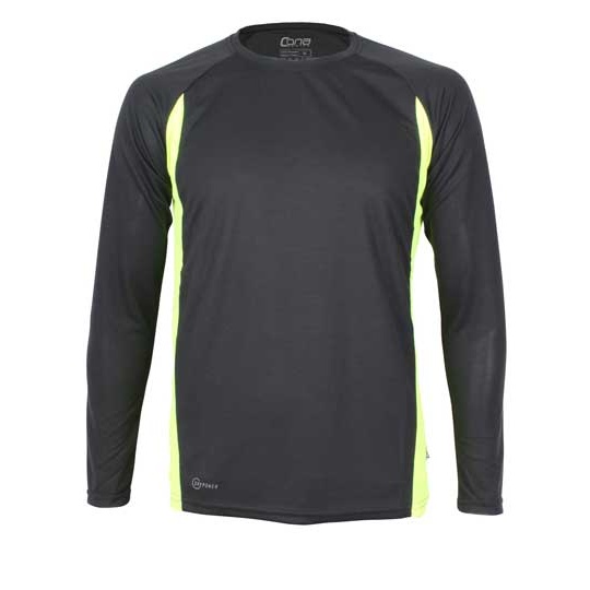 Koszulka Dopasowana Odprowadzajaca Wilgoc CN200 - Black & Neon Yellow