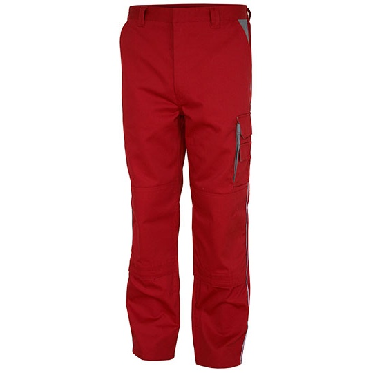 Spodnie Robocze Bawelniane Poliestrowe CR480 - Red & Grey