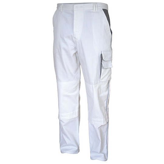 Spodnie Robocze Bawelniane Poliestrowe CR480 - White & Grey