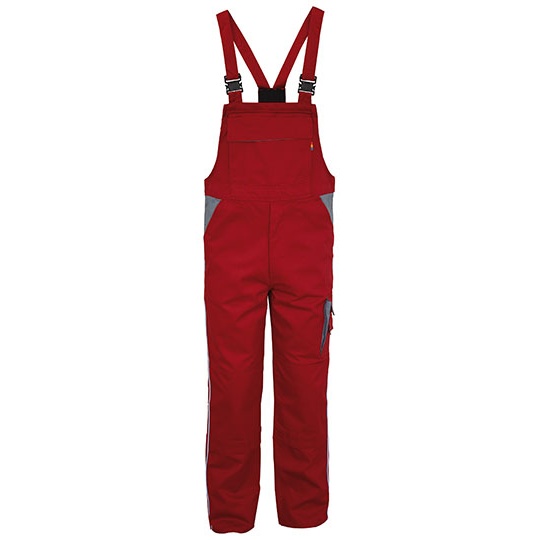 Ogrodniczki Robocze Bawelniano Poliestrowe CR483 - Red & Grey
