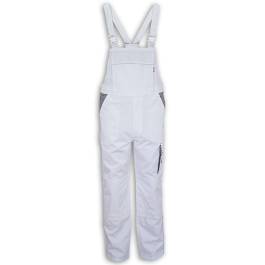 Ogrodniczki Robocze Bawelniano Poliestrowe CR483 - White & Grey