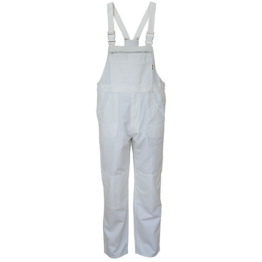 Spodnie Ogrodniczki Bawelniane Wytrzymale CR484 - White