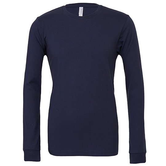 Koszulka z Dlugim Rekawem Unisex Czesana Bawelna Ring-Spun CV3501 - Navy