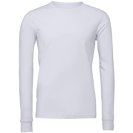 Koszulka z Dlugim Rekawem Unisex Czesana Bawelna Ring-Spun CV3501 - White