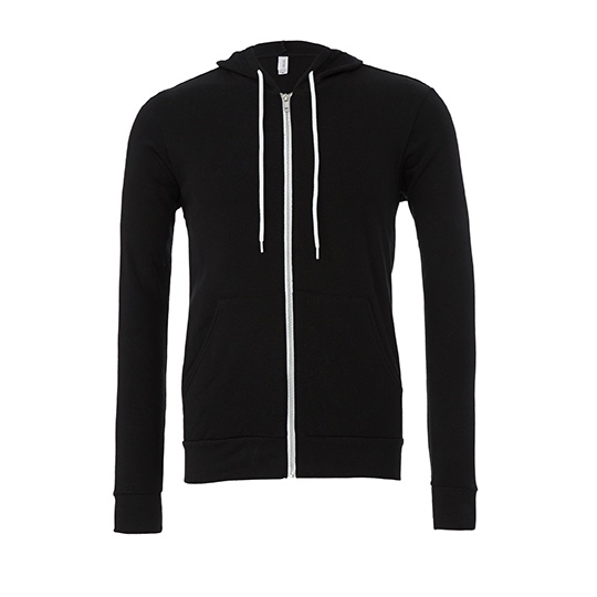 Bluza Rozpinana Unisex Czesana Bawelna CV3739 - Black