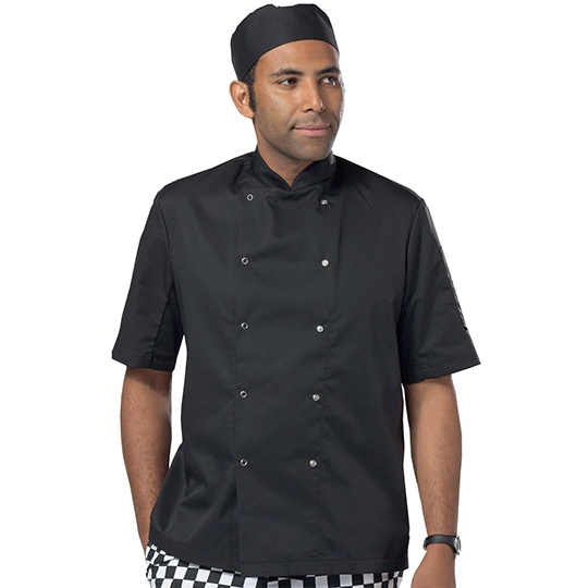 Kitel Krotki Poliester Bawelna DL008S - Black