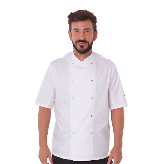 Kitel Krotki Poliester Bawelna DL008S - White