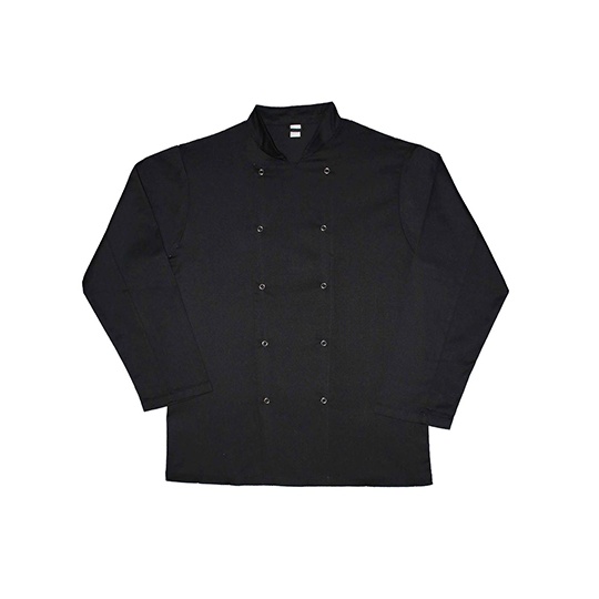 Kurtka Kucharska Prosty Fason Dlugie Rekawy DL900 - Black