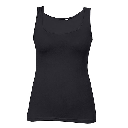 Top bez rekawow Dopasowany Bawelna Elastan E1051 - Black