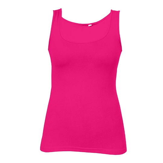 Top bez rekawow Dopasowany Bawelna Elastan E1051 - Bright Rose
