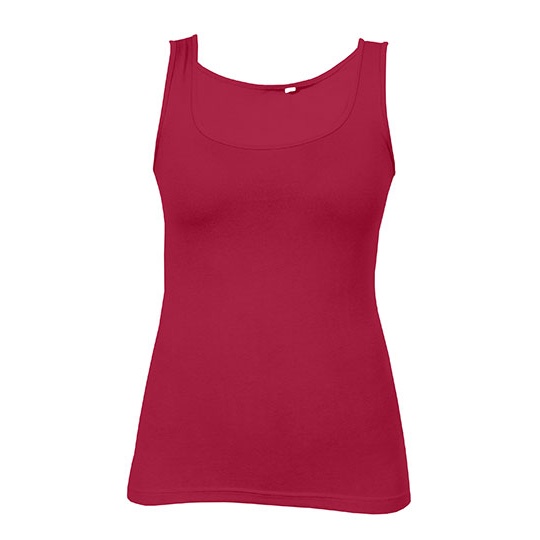Top bez rekawow Dopasowany Bawelna Elastan E1051 - Cherry Berry
