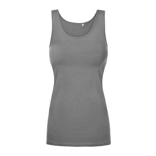 Top bez rekawow Dopasowany Bawelna Elastan E1051 - Steel Grey (Solid)