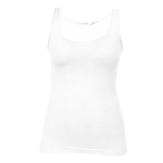 Top bez rekawow Dopasowany Bawelna Elastan E1051 - White