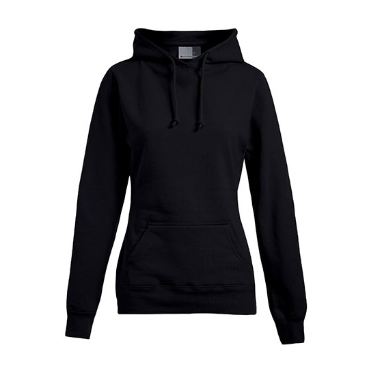 Damska bluza z kapturem Slim E2181 - Black