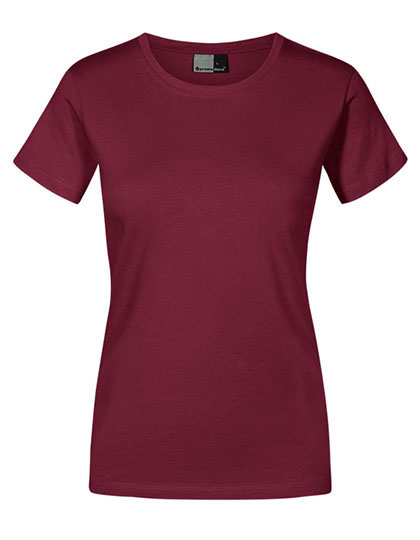 T-shirt Damski Slim Bawelniany E3005 - Burgundy