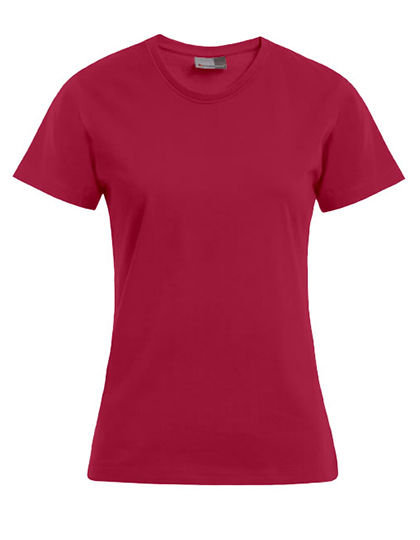 T-shirt Damski Slim Bawelniany E3005 - Cherry Berry