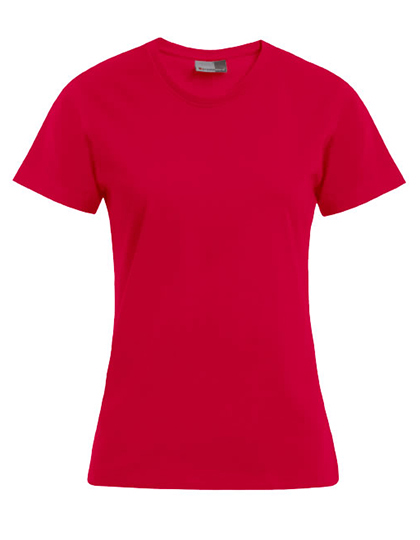 T-shirt Damski Slim Bawelniany E3005 - Fire Red