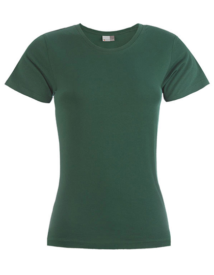 T-shirt Damski Slim Bawelniany E3005 - Forest
