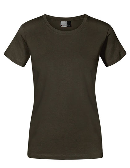 T-shirt Damski Slim Bawelniany E3005 - Khaki