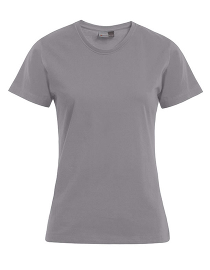 T-shirt Damski Slim Bawelniany E3005 - New Light Grey (Solid)