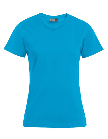T-shirt Damski Slim Bawelniany E3005 - Turquoise