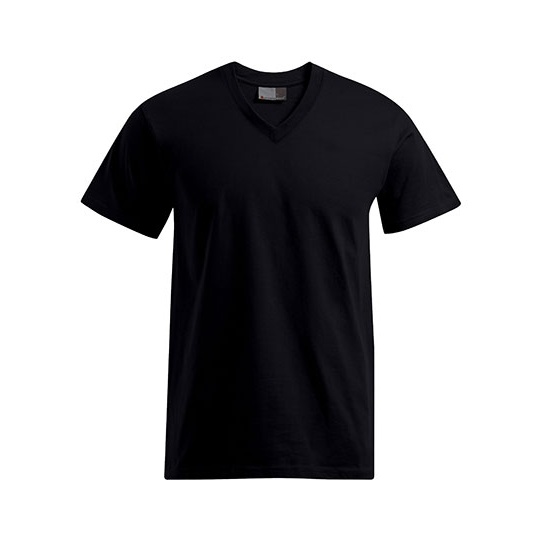 T-shirt Meski V-neck Klasyczny Bawelniany E3025 - Black