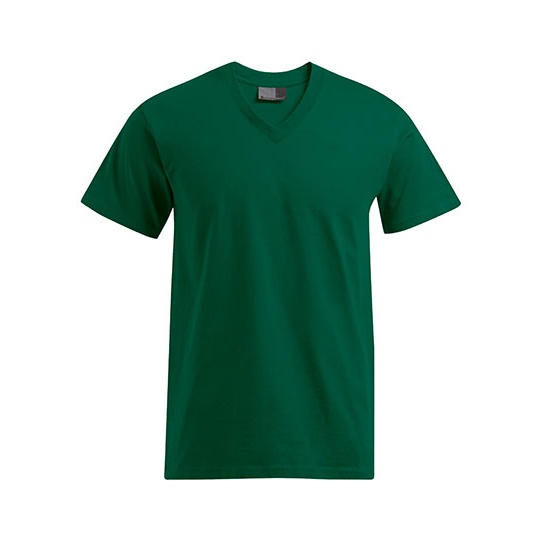 T-shirt Meski V-neck Klasyczny Bawelniany E3025 - Forest