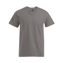 T-shirt Męski V-neck Klasyczny Bawełniany E3025 - New Light Grey (Solid)