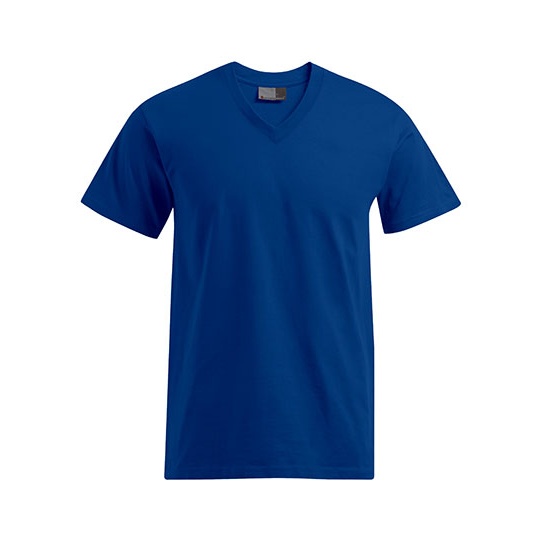 T-shirt Meski V-neck Klasyczny Bawelniany E3025 - Royal