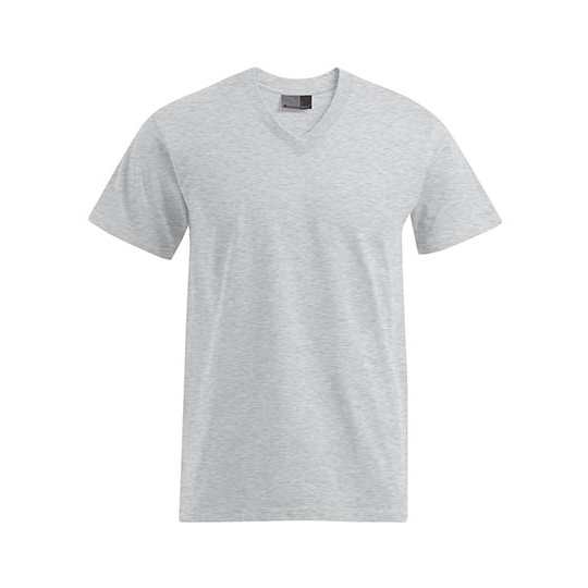T-shirt Meski V-neck Klasyczny Bawelniany E3025 - Sports Grey (Heather)