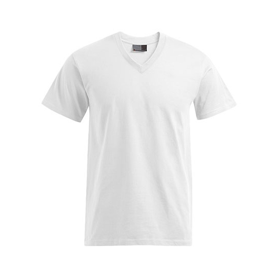 T-shirt Meski V-neck Klasyczny Bawelniany E3025 - White