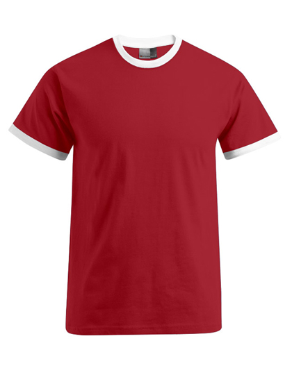 Meska koszulka Contrast-T E3070 - Fire Red & White