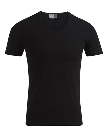 Koszulka Meska Slim Fit Bawelna Elastan E3081 - Black