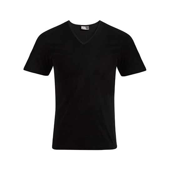 T-shirt Męski Slim Dekolt V E3082 - Black