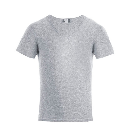 T-shirt Meski Slim Dekolt V E3082 - Sports Grey (Heather)