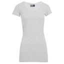 T-shirt Damski Dopasowany Długi Bawełna Elastan E3087 - Sports Grey (Heather)